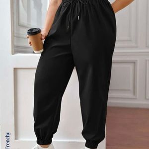 Black frenchy Plus drawstring waist SHEIN pants